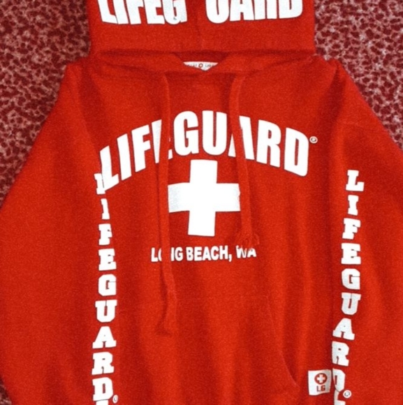 lifeguard Jackets & Blazers - Red lifeguard hoodie